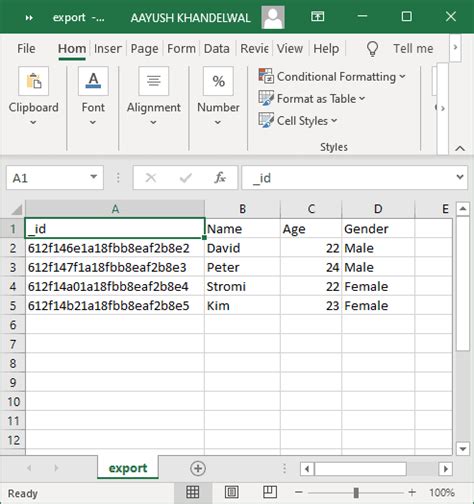 export mongodb collection to csv